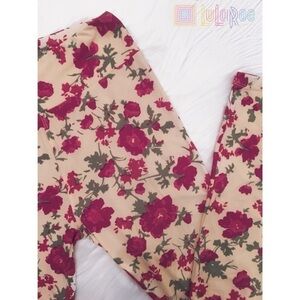 LuLaRoe pink roses one size leggings